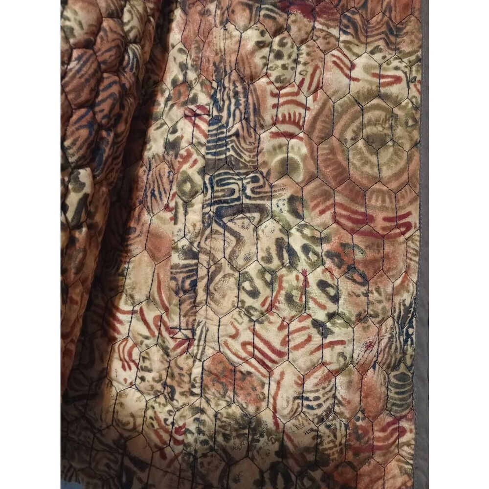 Requirements Woman Quilted Jacket‎ 2X Brown Abstract Print Full Zip Mock Neck - Picture 4 of 6